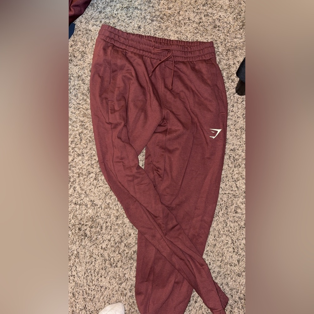 Gymshark Maroon Sweatpants , thicker sweat material